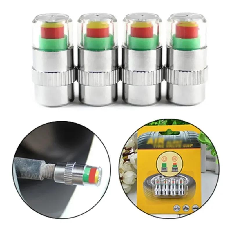4/2 Stück Auto Reifendruckmesser Ventilkappe Sensor Anzeige Warnung Überwachungswerkzeug Motorrad Reifenkappe Anzeige Luftdruckmesser