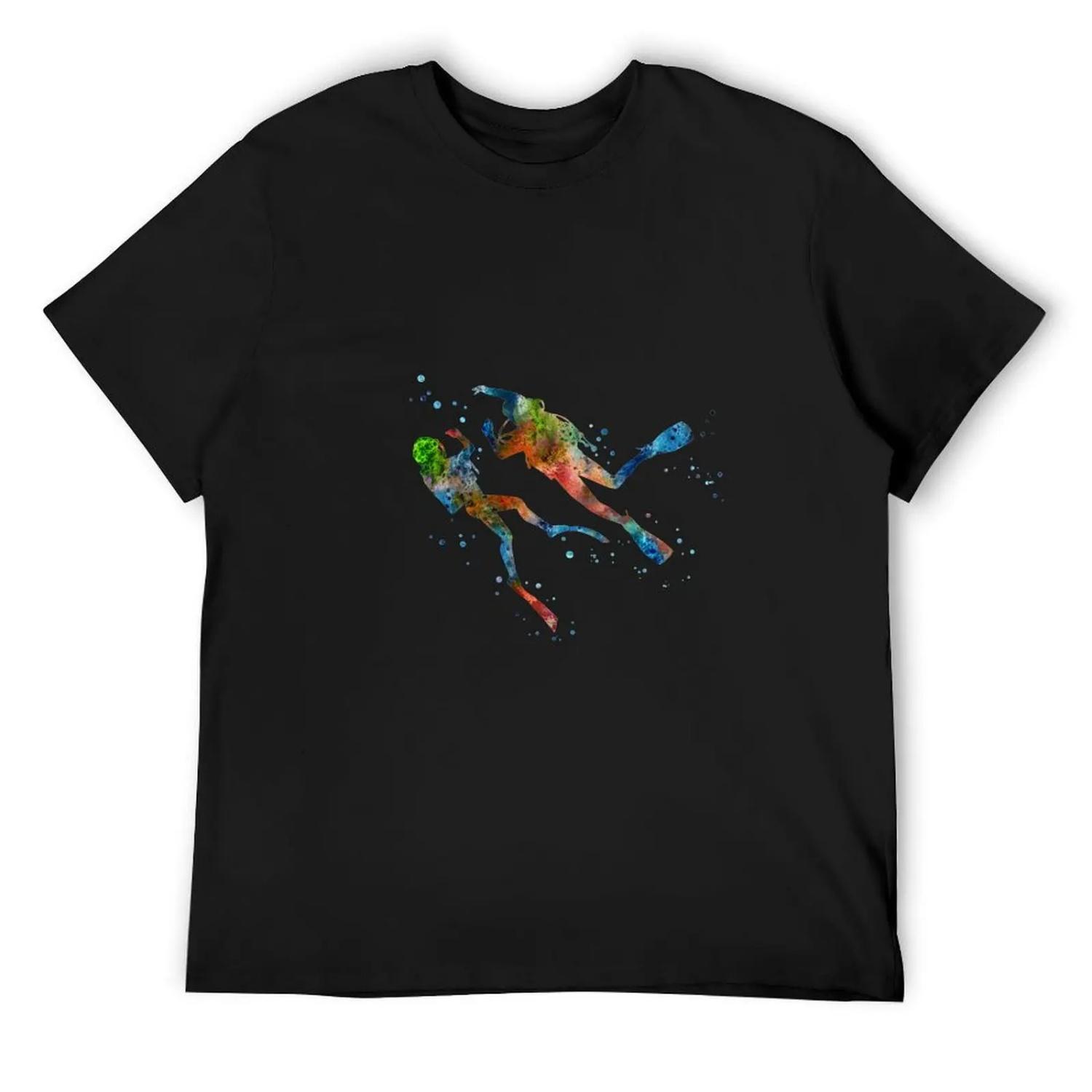 Scuba divers, scuba couple, scuba divers couple T-Shirt graphics Aesthetic clothing vintage anime shirt mens t shirt XXXXXL разноцветный