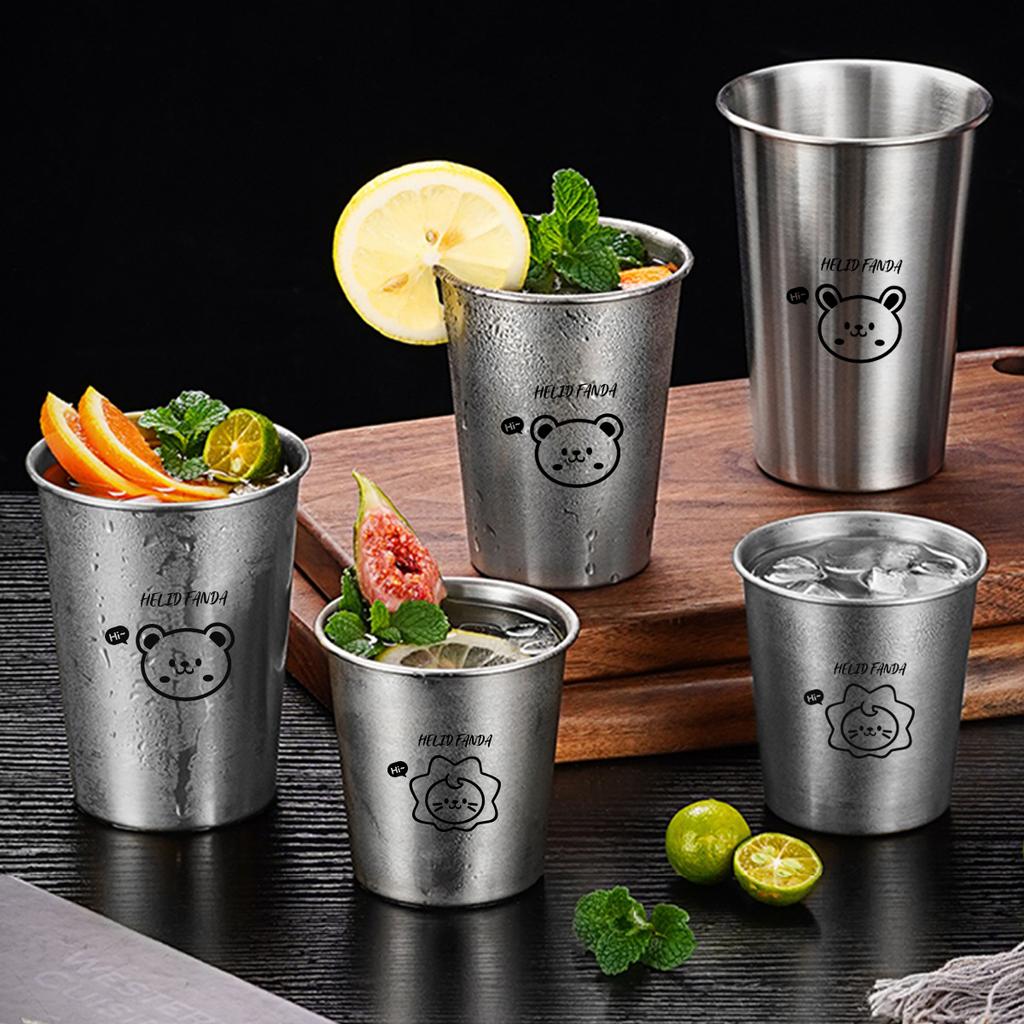 304 Stainless Steel Metal Cup Beer Cups Stackable Pint Cups Portable Drinkware Whisky Wine Glass Outdoor Pint Glasses