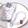 Anti-lost Bling Strawberry Phone Chain With Clip Pearl Mobile Phone Lanyard  Christmas Gifts