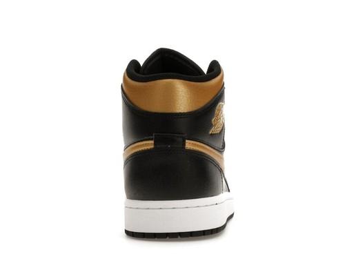 Air Jordan 1 Mid Czarny Metaliczne Złoto - DQ8426-071