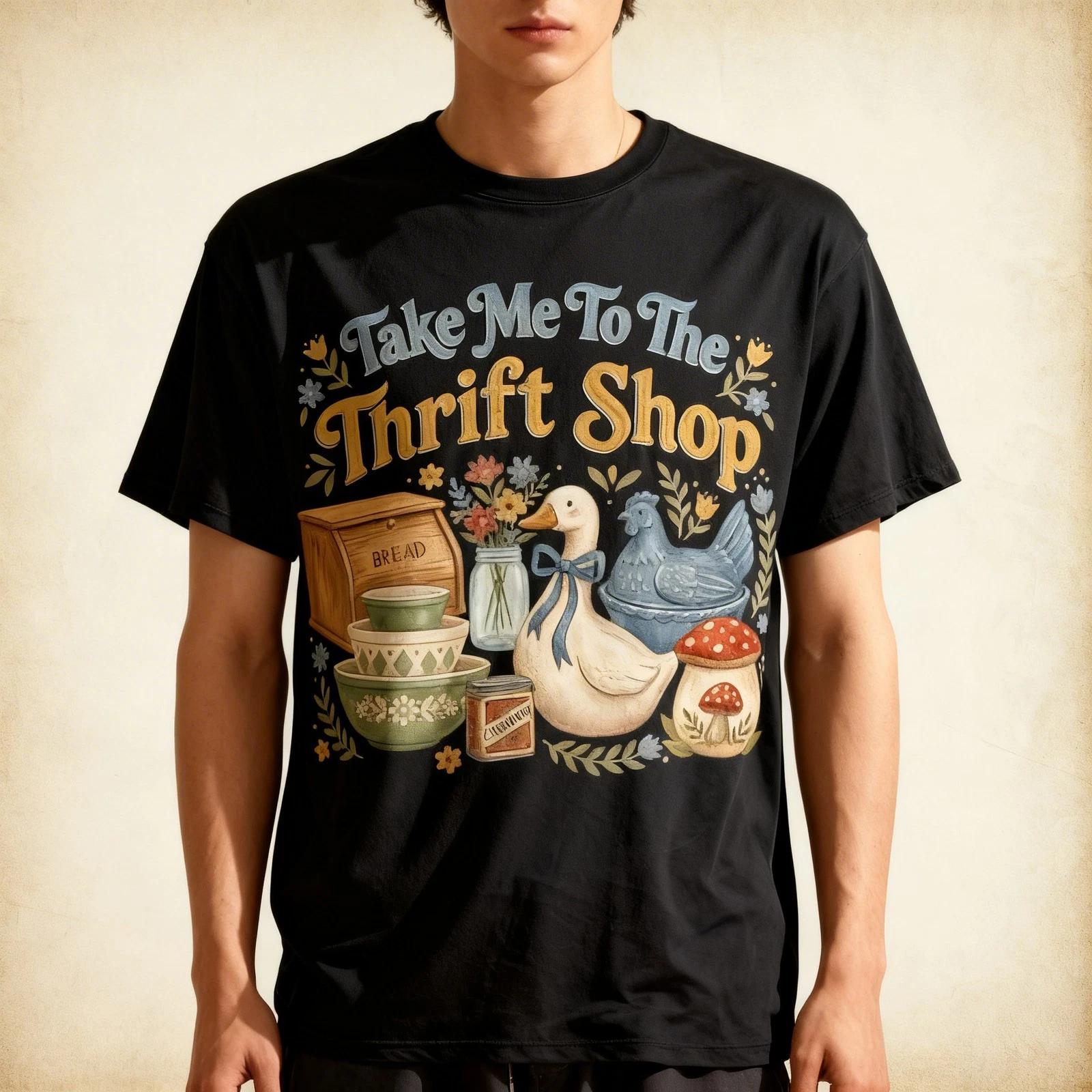 Отведи меня в секонд-хенд Футболка для любителя антиквариата  Thrifted Goose Hen  2XL