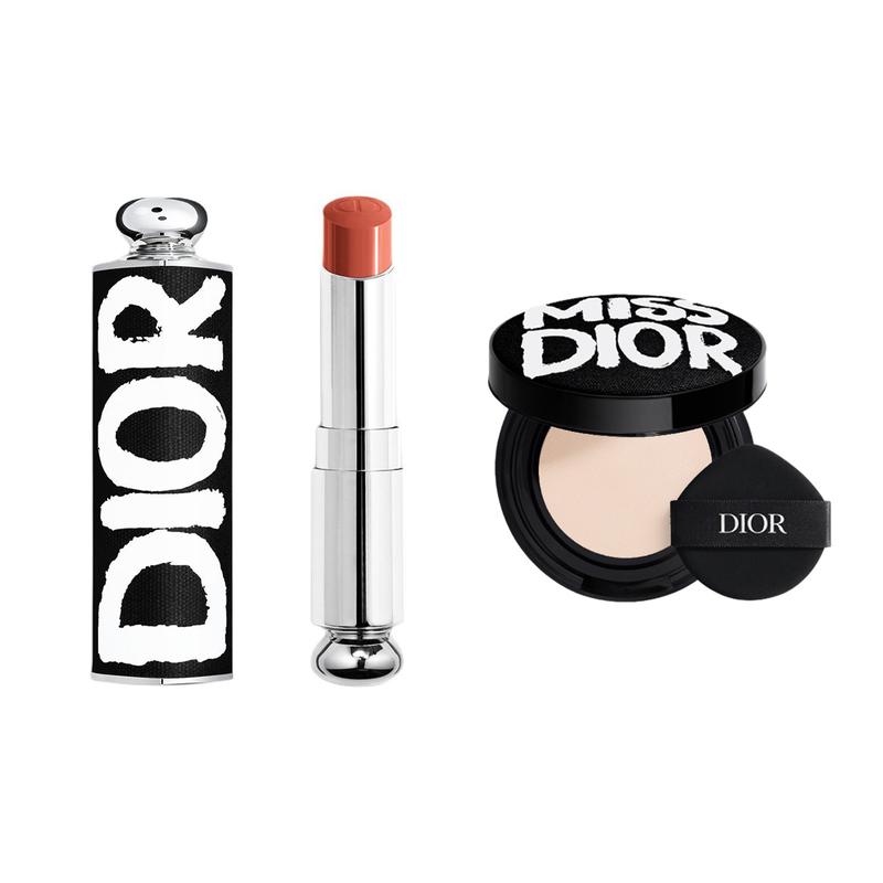 DIOR Lipstick Avant-Garde Black Lipstick Shell+#524 Peach Milk Cap Refill 3.2g+#0N чёрный
