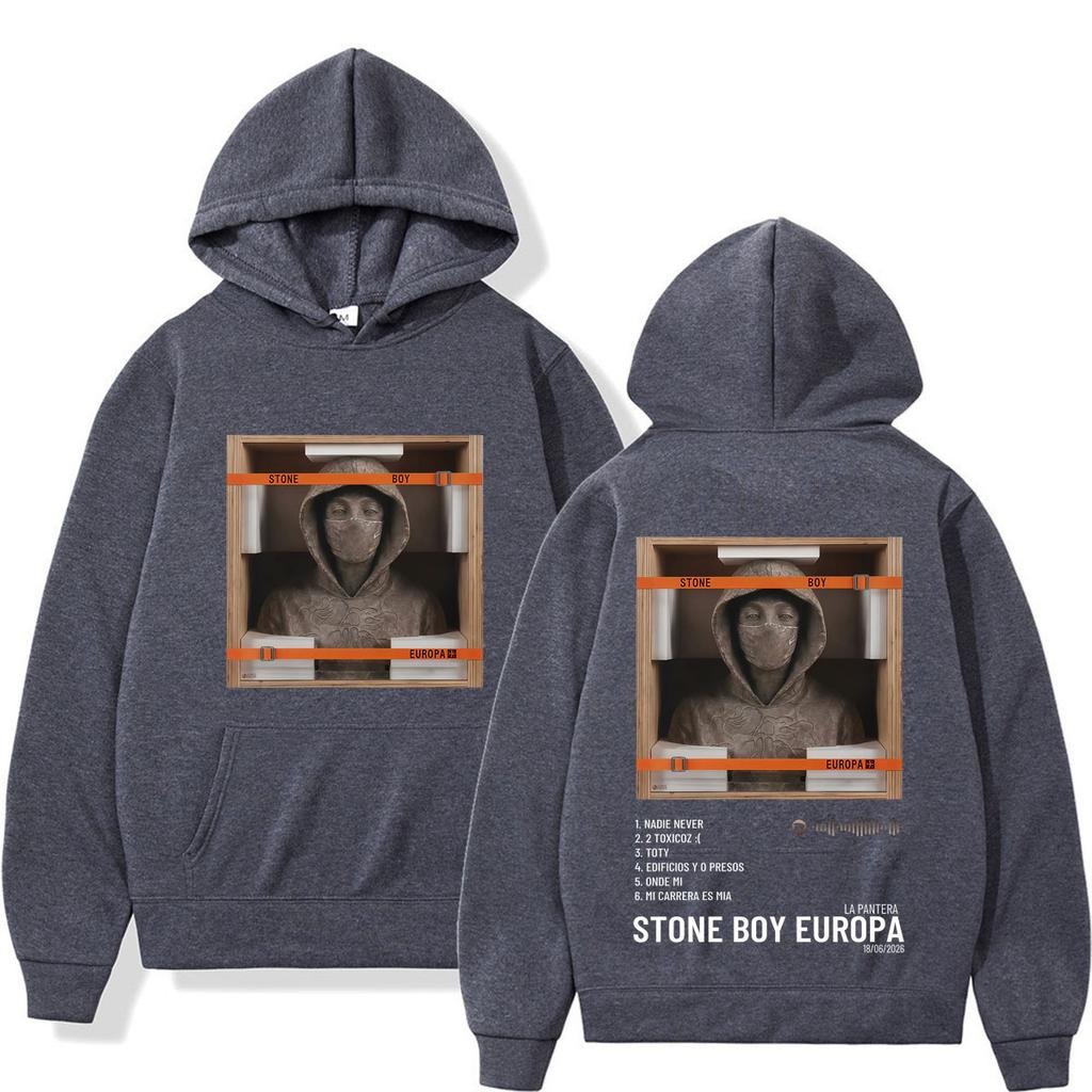 Cantor La Pantera Stone Boy Europa Turnê do Álbum Moletom Masculino Hip-hop Moletom Inverno Solto Casual Oversized
