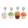 Soft Kawaii Mushroom Plush Keychain Cute Cupcake Teacup Design Mini Keyring Bag Pendant for Girls Daily Use