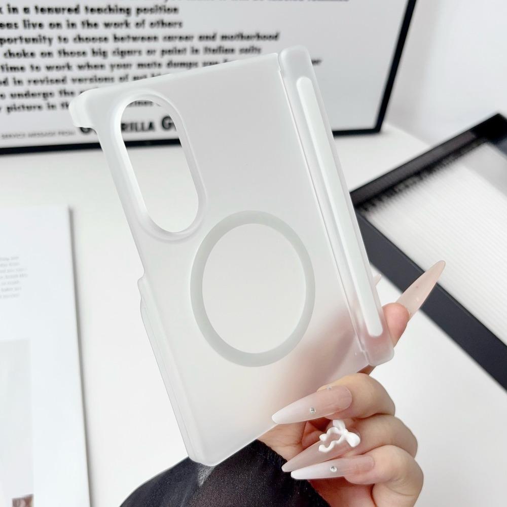 For Magsafe Magnetic Hinge Protection Frosted Transparent Phone Case For Samsuang Galaxy Z Fold 8 Ultra 7 6 5 4 TriFold Cover