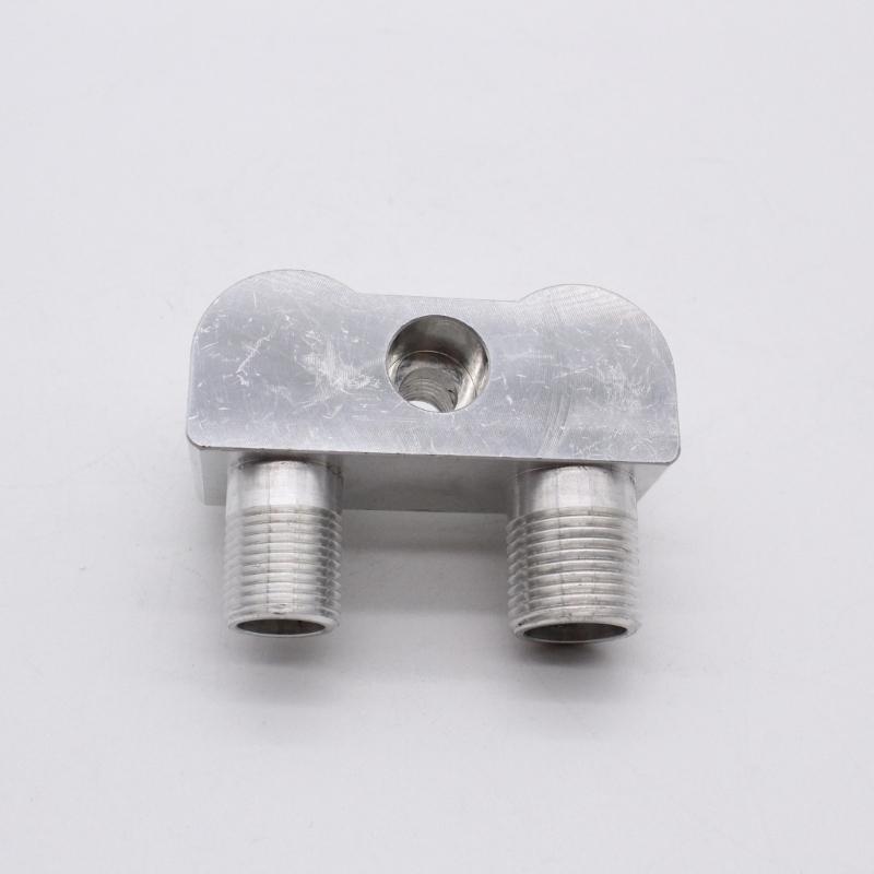 A/C Compressor Adapter Fitting A/C Compressor Fitting Adapter Replacement Aluminum Polished Finish