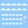 28 PCS White Cloud Ornaments Bulk Felt Hanging Clouds Decorations for Baby Shower Sky Theme Party Decorations