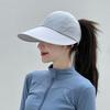 Summer Sun Hat, Wide Brim Sun Protection Hat for Women, UV Blocking Arc Shape Face Slimming Design Beach Travel Outdoor Cap