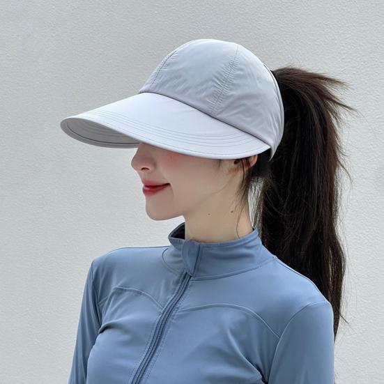 Summer Sun Hat, Wide Brim Sun Protection Hat for Women, UV Blocking Arc Shape Face Slimming Design Beach Travel Outdoor Cap