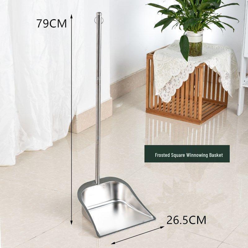 Stainless Steel Extra Thick Dustpan & Broom Set for Household Use