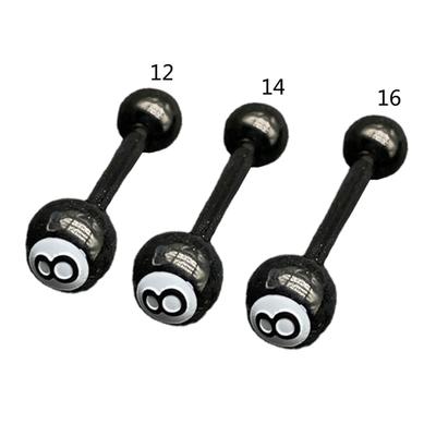 Kulečníkové kroužky do jazyka pro ženy Nerezová ocel Piercing do jazyka Šperky 12-16 mm Délka tyče pro piercing do jazyka