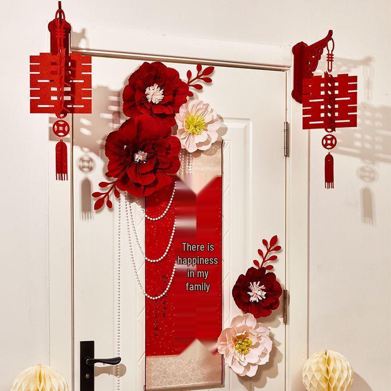 Wedding Room & Door Decoration Set: Joyful Bride and Groom Double Happiness Stickers