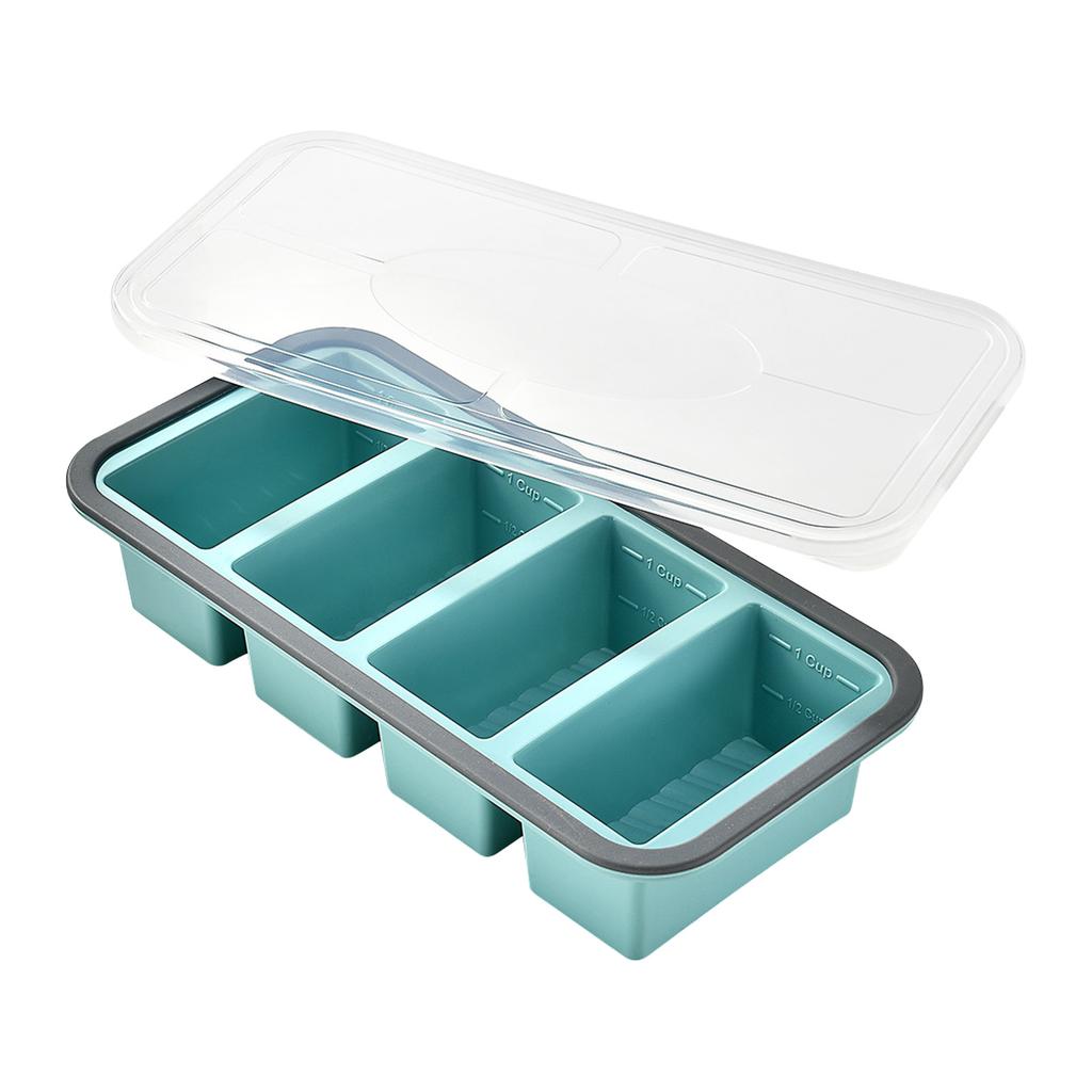 Silicone Compartment Food Storage Container with Lid Bento Box Freezer Microwave Safe Leakproof Meal Prep for Home Outdoor