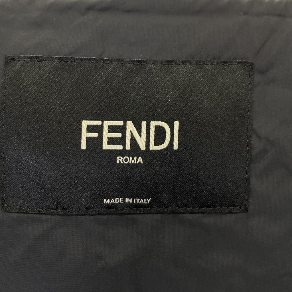 Fendi 2011 Sonbahar/Kış 1310 AR9H Lacivert FENDI Üretimi Naylon Fermuarlı Parka Ceket 50 Lacivert Kullanılmış