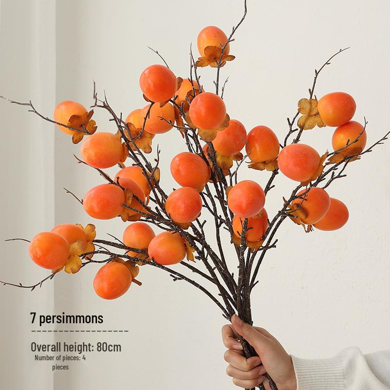 Bionic Dried Flowers: New Year Artificial Persimmon Bouquet, Living Room Decoration & Ornaments