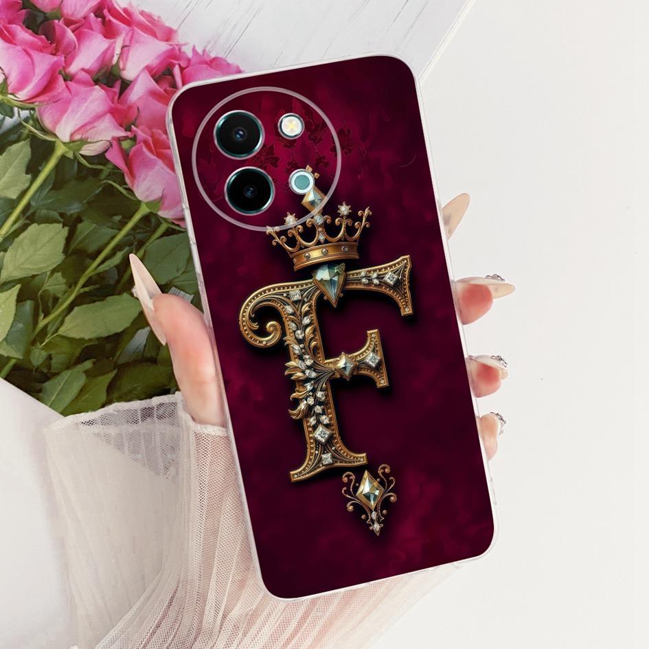 For Vivo Y38 Y58 5G Case For Vivo Y200i Y200T Cute Crown Letters Soft Silicone Couple Phone Case For VivoY38 VivoY58 V2355 Funda