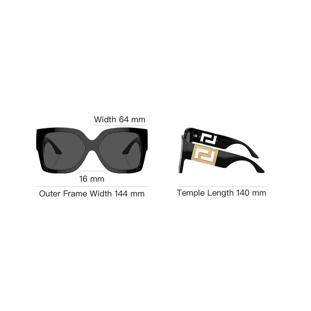 Versace Logo Acetate Square Sunglasses Women sunglasses Black VE4402