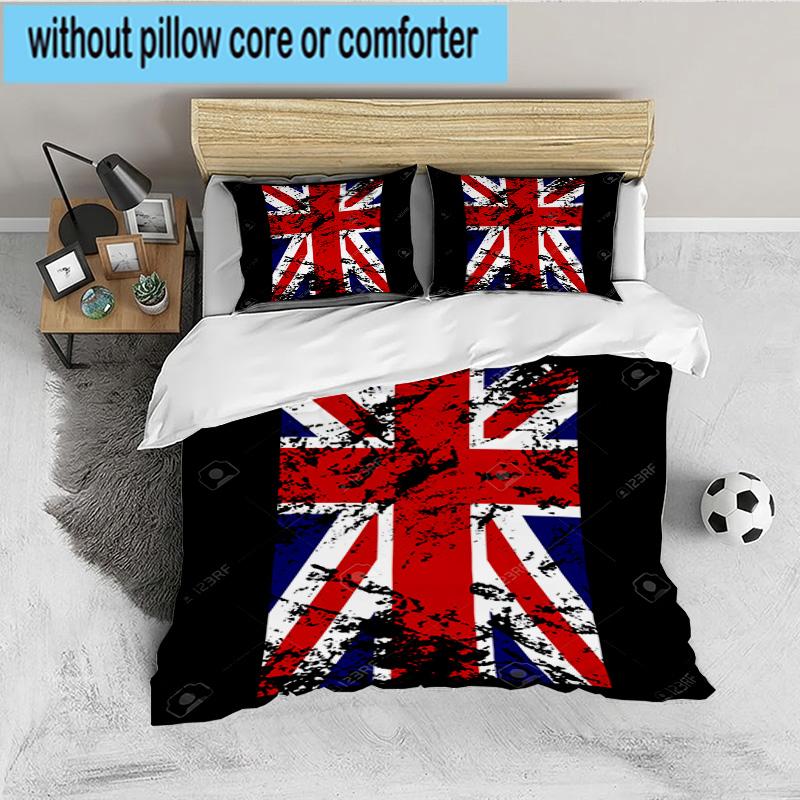 British Flag Artwork 3PCS Bedding set,Ideal for 1pc Duvet Cover And 2pcs Pillowcases Perfect for Fan gift,Ideal for Bedroom, Dormitory