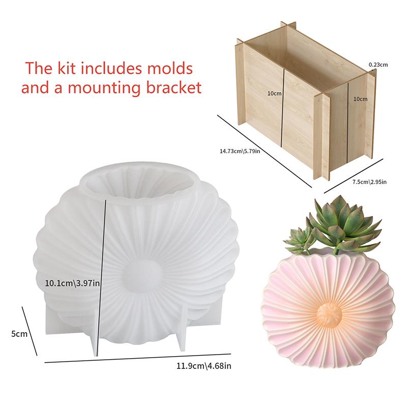 1Pc 3D Sunflower-Shaped Silicone Vase, Illustrator, Potted Plant Mold, Suitable For Diy Resin, Plaster And Clay Crafts