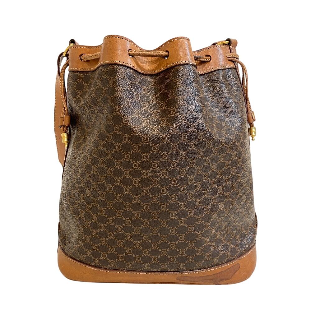 Celine M93 Purse Macadam Leather Shoulder Bag Brown Leather Used