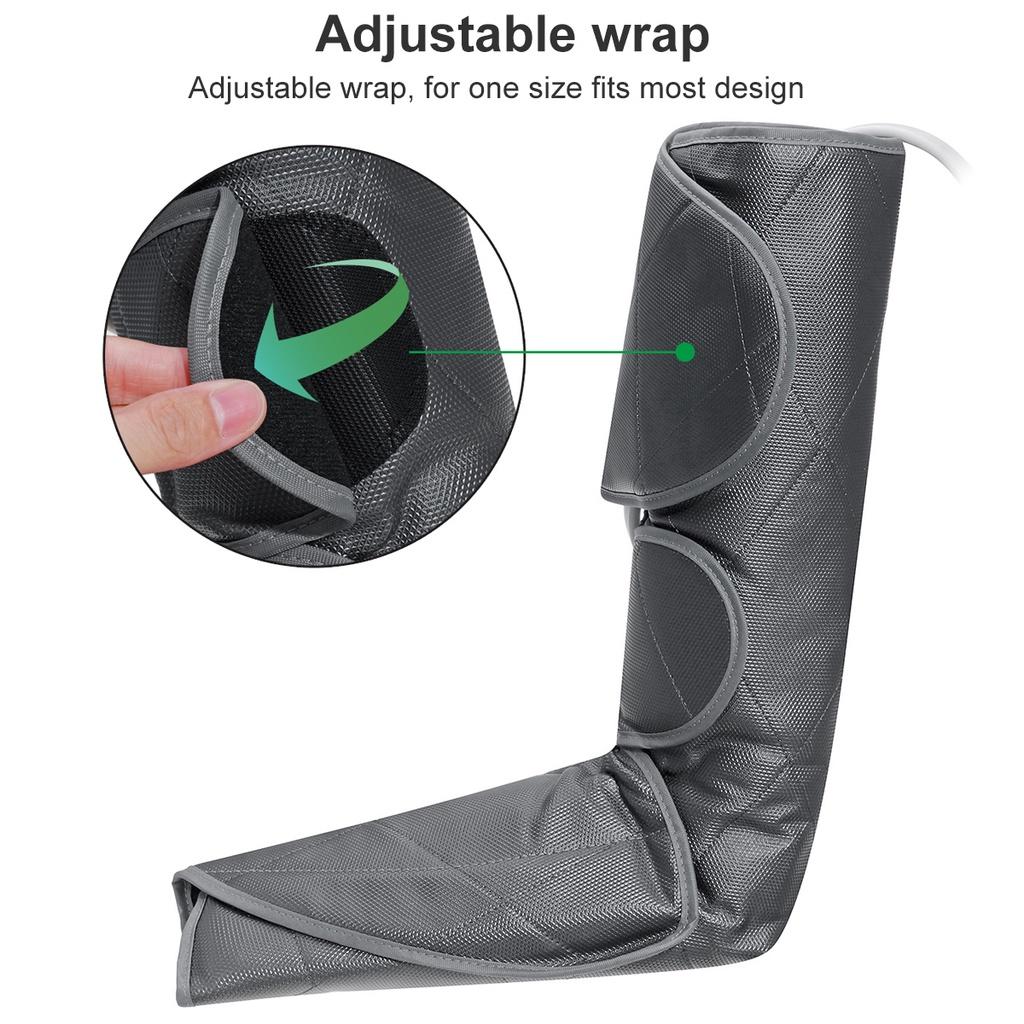 24W 6 Modes  Air Compression Leg Massager Heated for Foot and Calf Thigh Circulation with Handheld Controller 3 Intensities