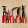 5Pcs/Set Auto Repair Clamp Electrical Connector Removal Tool High-Carbon Steel 60 Degree Angled Hose Clamp Pliers Trim Clip Remover Wire Terminal Tool