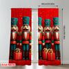 2pcs 2D flat printing Merry Christmas Trendy Curtains Christmas Nutcracker Soldier Gifts Digital Printed Polyester Drapes Party