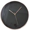 Les Trésors De Lily [Q1687] - Silent Clock 'Design' Black Gold Rose - 30.5cm