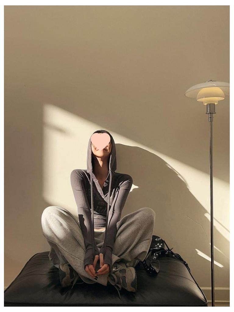 American Wasteland Style Y2K Women's Jazz Dance Hooded Knit Sweater