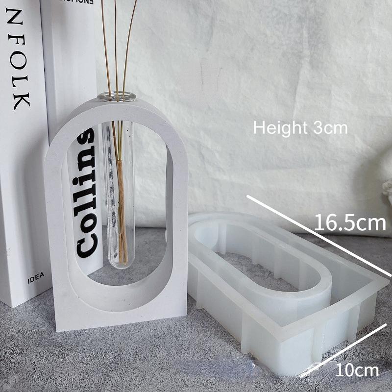 Arched Rectangular Round Hydroponic Gypsum Mould Irregular Plant Vase Silicone Mold DIY Hydroponic Vase Resin Mold Home Decor