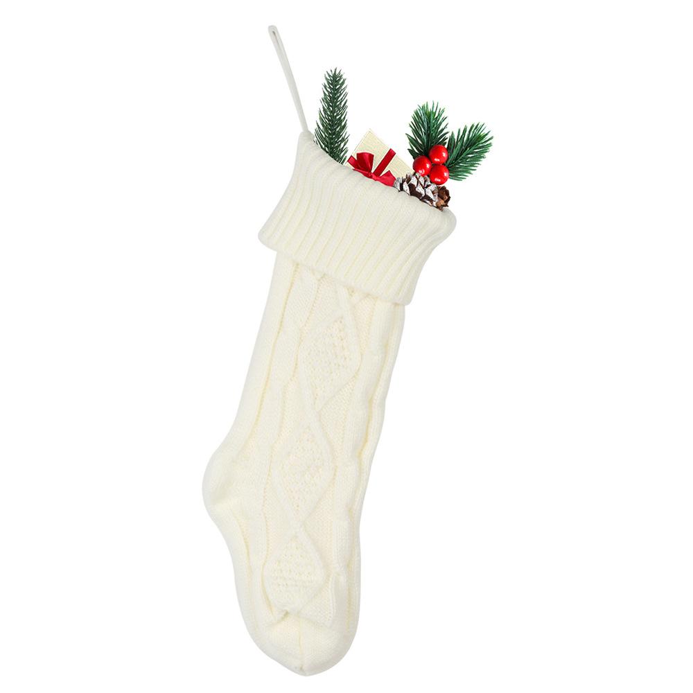 European and American Wool Knitted Socks Large 46CM Christmas Gift Bag Decoration Candy Christmas Socks