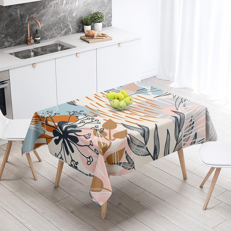 Abstract Geometric Tablecloth 1pc Resistant Party Decoration Restaurant Cafe Dining Table Tablecloths 140X200cm