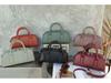 Women's Lightweight Genuine Leather Boston Pillow Bag - Luxury Retro Bowling Handbag & Casual Crossbody