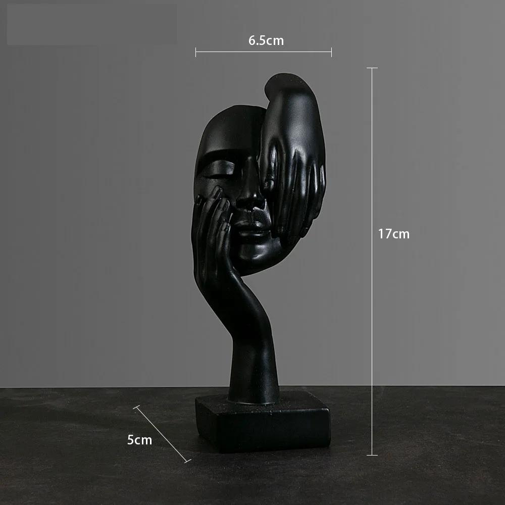 Resin Abstract Mask Statues European Miniature Figurines for Interior Home Office Study Desktop Figure Ornament Decor Gift