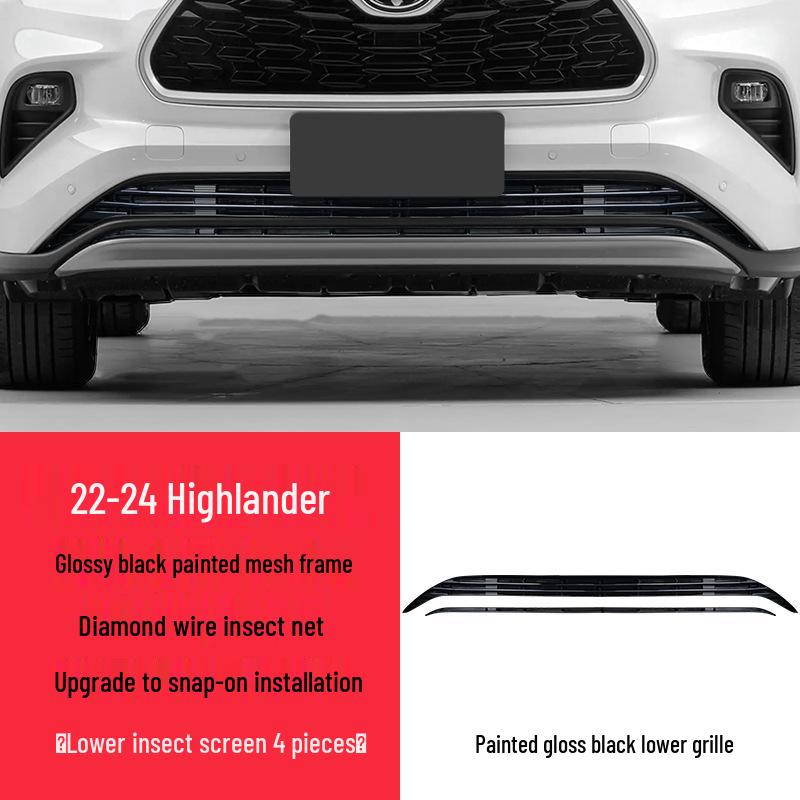 Toyota Highlander 2022-2024 Anti-Insect Front Grille Net Clip-on