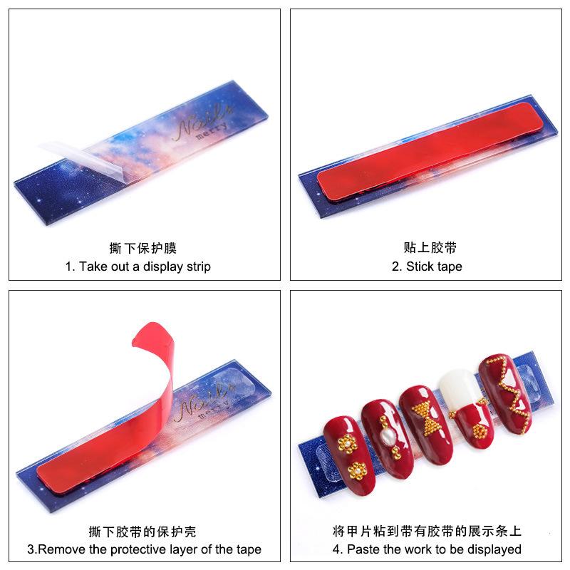 Nail Art Tools Transparent Double-Sided Tape Crystal Adhesive Tape Finished Nail Art Display Strip Double-Sided Non-Marking Display Glue