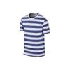 Striped Print Casual Sport Crew Neck Short Sleeve T-Shirt Men Tops White Blue 841545-100