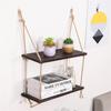 Hanging Wall Shelves,Swing Rope Floating Shelf,2 Tier  Hanging Storage