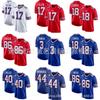 Camiseta de Fútbol NFL Buffalo Bills para Hombre Réplica Bordada Uniforme Aficionados - Allen 17 Hamlin 3 18 40 44 86