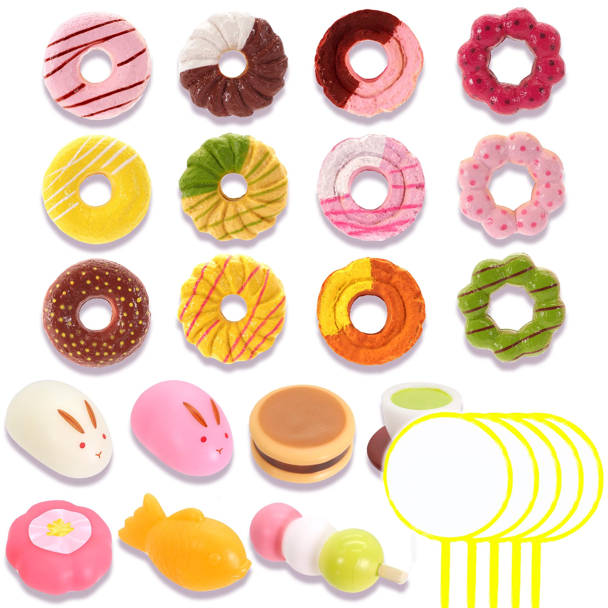 

Pukapuka Festival Set types of Japanese sweets 12 types of donuts total of 19 x 2 total of 38 pieces 5 trial goldfish for bath educational toys