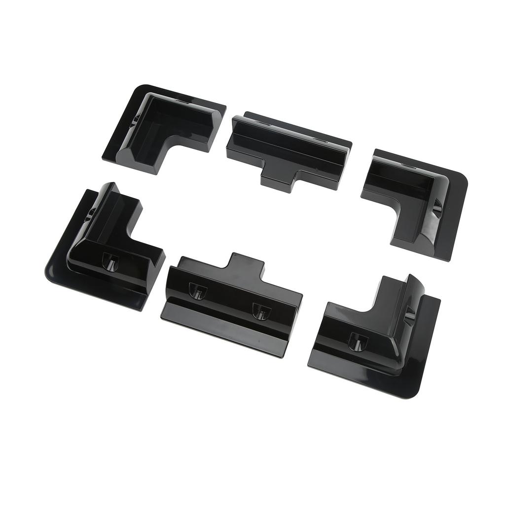 6 Pcs ABS Plastic Corner Bracket Solar Panel Roof Drill Free Mount for RV Boats Motorhomes Buses Black