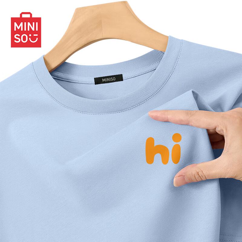 

MINISO Men s M-Hi Letter Print Cotton T-Shirt 3XL