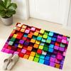 Rainbow Cube Area Rug, 3D Colorful Square Block Print, Non-Slip Washable Mat for Living Room Sofa Dining Room Indoor Decor