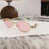 Korean-Style Diamond-Studded Metal Oval Sunglasses: Anti-Blue Light, High-End Women's Glasses