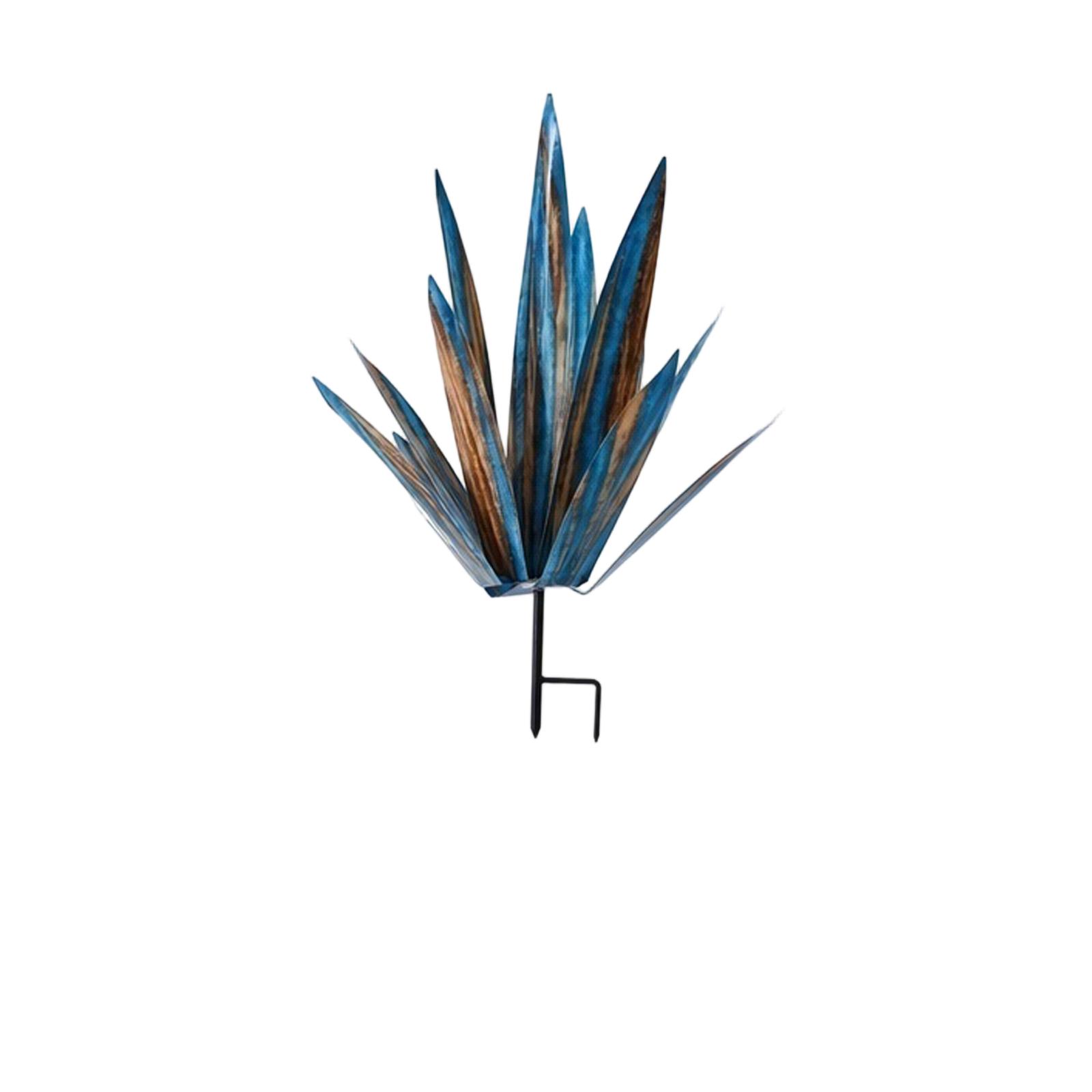 Metal Agave Plant Garden Stake Outdoor Yard Decoration Iron Art Sculpture 38cm Height Durable Lawn Ornament one size синий