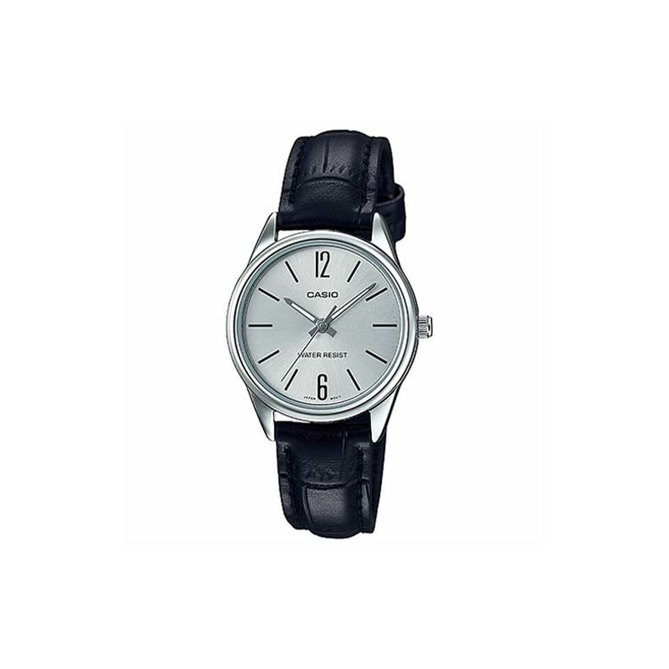 Casio Standard Series Versatile Classic Elegant Small Dial Waterproof Watch Quartz Movement Leather Strap Women Watches Silver LTP-V005L-7B