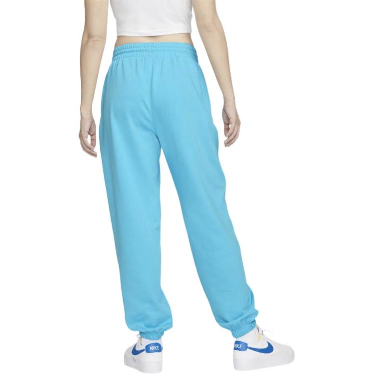 Nike Letter Logo Printed Cuffed Sports Pants Women pants Light-Blue DV8089-416