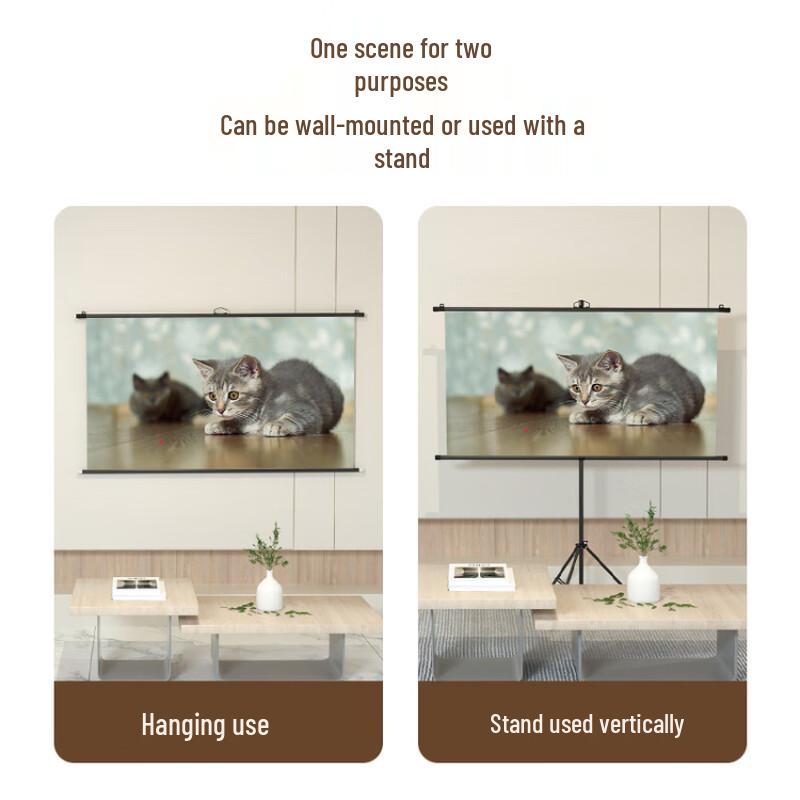 Deli MS301 72-inch Black Projector Screen with Stand