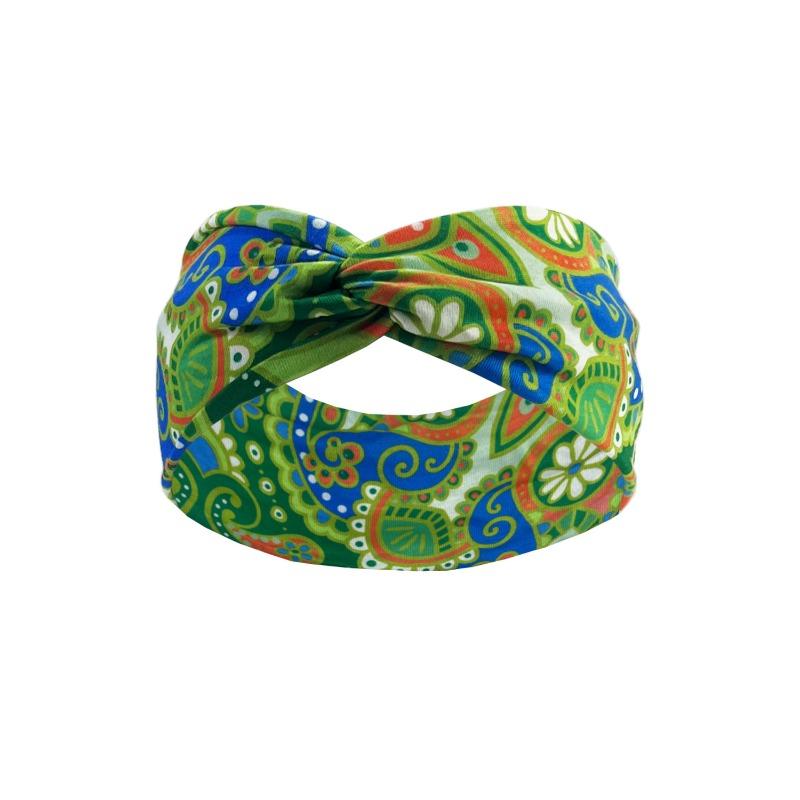 Yoga Headband Bohemian Style Sports Headscarf Women's Cashew Flower Sweat Absorbing Elastic Headband